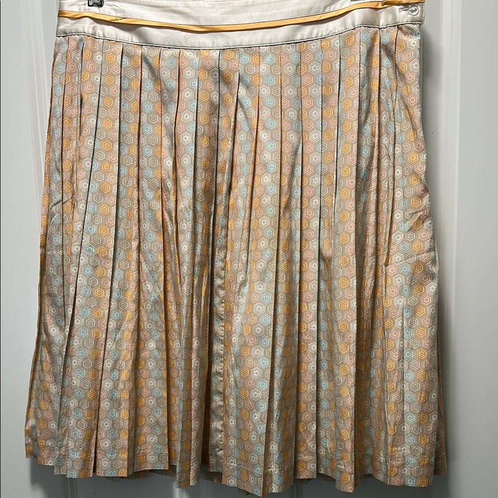 Original Penguin Gold A-Line Pleated Skirt New
